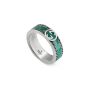 Gucci Sterling Silver Turquoise Enamel Interlocking G 6MM Ring 