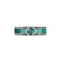 Gucci Sterling Silver Turquoise Enamel Interlocking G 6MM Ring 