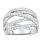 James Free 14K White Gold Multi Crossover Diamond Ring 