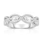 James Free 14K White Gold Milgrain Design Diamond Band 