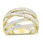 James Free 14K Yellow Gold Multi Crossover Diamond Ring 