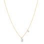 James Free 14K Yellow Gold "S" Initial Diamond Pendant Necklace