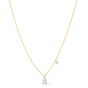 James Free 14K Yellow Gold "A" Initial Diamond Pendant Necklace 