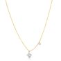 James Free 14K Yellow Gold "M" Initial Diamond Pendant Necklace 