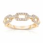 James Free 14K Yellow Gold Open Link Diamond Ring