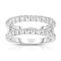 James Free 14K White Gold Two Row Diamond Ring 