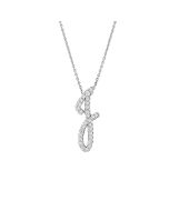 Roberto Coin Tiny Treasures Cursive Diamond J Initial Necklace in 18K White Gold