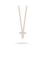 Roberto Coin Rose Gold Baby Cross Pendant with Diamonds