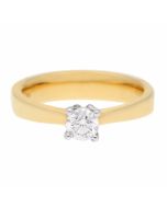 Propose Tonight Yellow Gold Cathedral Graduated Shank Solitaire Engagement Ring