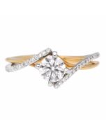 Propose Tonight Two-Tone Round Twisted Shank Engagement Ring