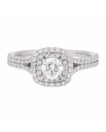 Propose Tonight Round Double Diamond Halo Engagement Ring