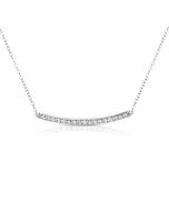 James Free Jewelers Diamond Curved 14K White Gold Bar Necklace