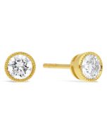 18kt Yellow Gold Round Bezel Set 3/5 ctw Diamond Studs