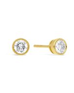 18kt Yellow Gold Round Bezel Set 1/3 ctw Diamond Studs