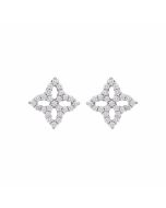Roberto Coin Princess Flower Small Open Diamond Stud Earrings