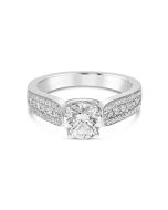 Sereena 14K White Gold Triple Row Diamond Pave Engagement Ring 368679