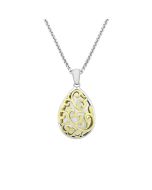 Charles Krypell Two Tone Pear-Shaped Ivy Lace Pendant 4-6975-ILSG