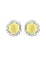 Charles Krypell Silver And 18K Yellow Gold Round Fire Fly Stud Earrings