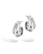 John Hardy Sterling Silver Bamboo Small J Hoop Earrings