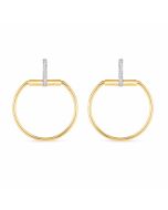 Roberto Coin Classica Parisienne Two-Tone Diamond Medium Open Circle Drop Earrings