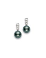 Mikimoto Tahitian Pearl and Diamond Earrings PEA643BDW