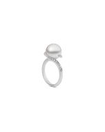 Mikimoto Twist White South Sea Pearl Ring with Diamonds PRA864NDW