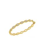 Roberto Coin New Barocco One Row Diamond Braided Bangle Bracelet in 18K Yellow Gold