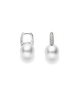 Mikimoto White South Sea Pearl Diamond Earrings PEA1052NDW