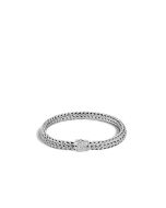 John Hardy Classic Chain 6.5 MM Silver Bracelet with Diamond Pave Station