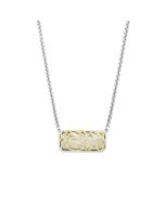 Charles Krypell Silver & Yellow Gold Rectangle Ivy Lace Pendant 4-6973-ILSG