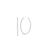 Roberto Coin Large Inside Outside Perfect Diamond Hoop Earrings in 18K White Gold