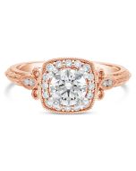 Halo Rose Gold Engagement Ring