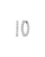 Roberto Coin Small Inside Outside Perfect Diamond Hoop Earrings in 18K White Gold