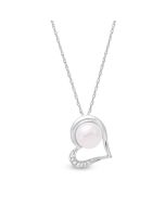 James Free Open Diamond Heart White Freshwater Pearl Pendant