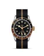 TUDOR Black Bay GMT S&G 41 mm steel case, Black fabric strap with beige band M79833MN-0004