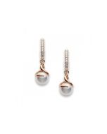 Mikimoto Akoya Pearls 7mm & Diamond Rose Gold Twist Earrings