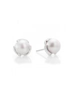 Mikimoto Embrace South Sea Pearl & Diamond Stud Earrings