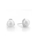 Mikimoto Embrace White South Sea Pearl & Diamond Stud Earrings