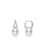 Mikimoto Akoya Pearl Diamond Earrings in White Gold