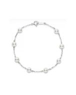 Mikimoto Akoya Pearl 5 x 5.5mm Station White Gold Bracelet