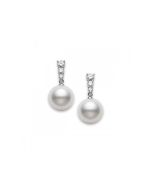 Mikimoto Morning Dew White South Sea Pearl & Diamond Earrings