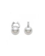 Mikimoto White South Sea Pearl & Diamond Hoop