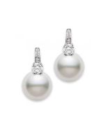 Mikimoto Moonlight White South Sea Pearl and Diamond Earrings