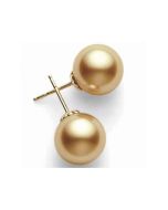 Mikimoto Golden South Sea Pearl 11mm A+ Yellow Gold Stud Earrings