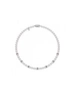 Mikimoto Elements of Life Akoya Pearl 7-7.5mm A+ and Blue Sapphire Strand