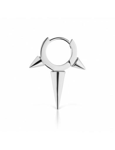 Maria Tash 14K White Gold Long Triple Spike Clicker Earring 6.5mm XR3SPL65