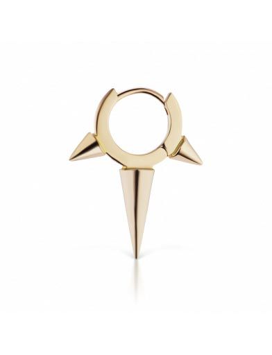 Maria Tash 14K Yellow Gold Long Triple Spike Clicker Earring 6.5mm XR3SPL65