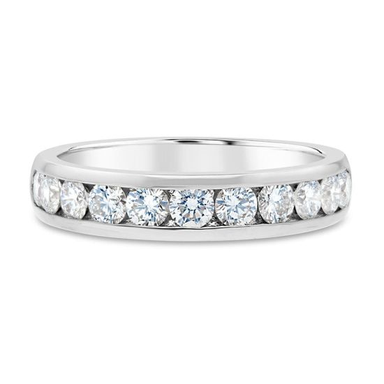14K White Gold 1 Carat Channel Set Diamond Band