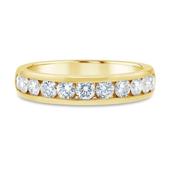Yellow Gold 1Carat Channel Set 11 Diamond Wedding Band