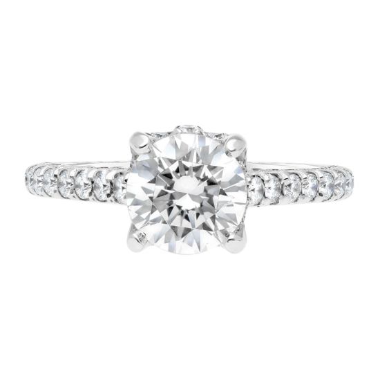 Jack Kelege White Gold Engagement Ring with Diamond Shank 